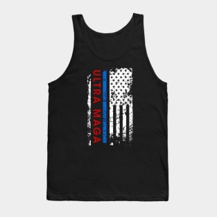 Ultra MAGA Ameracan Flag Red White Blue Tank Top